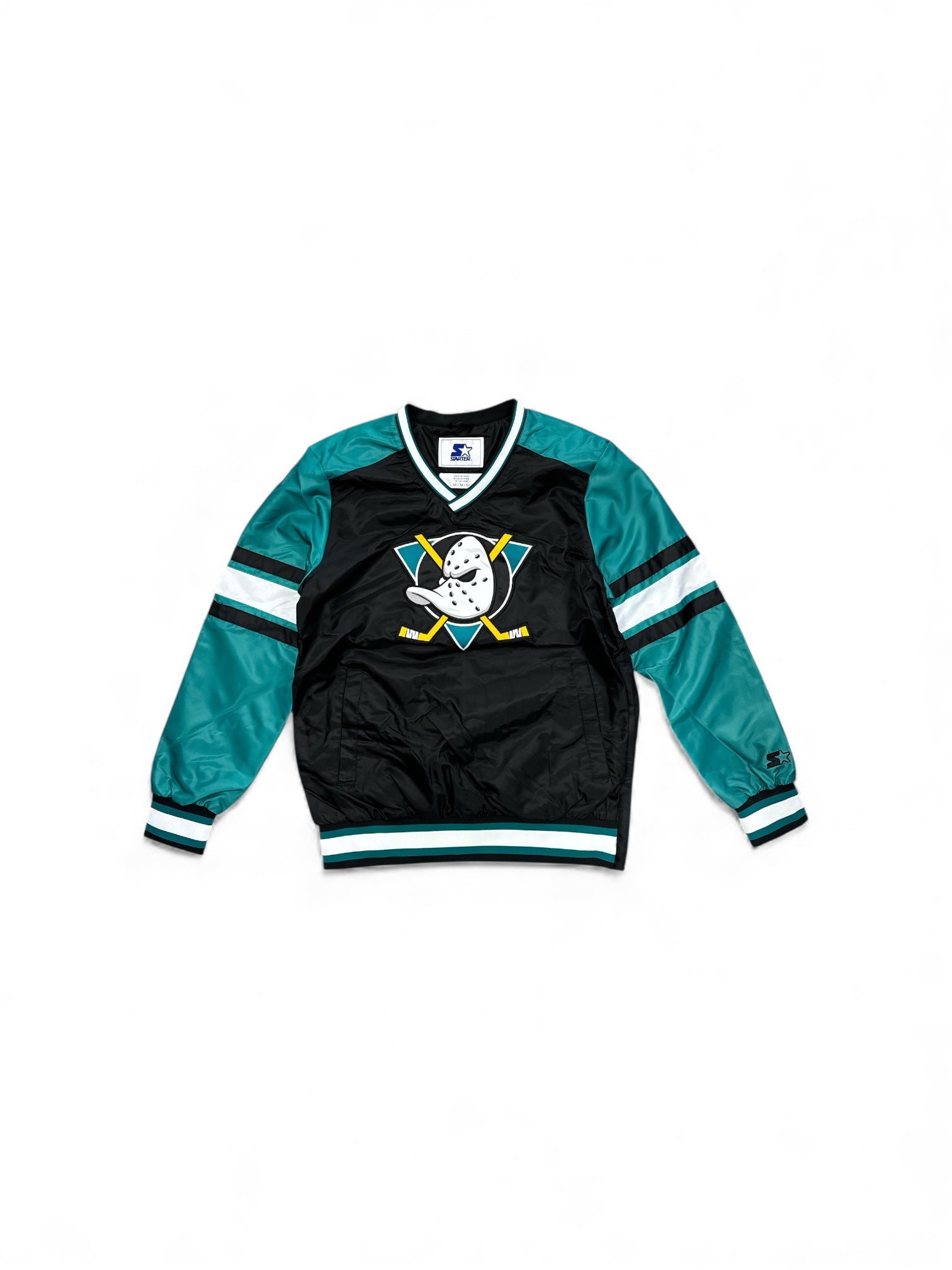 Starter Anaheim Ducks V-Neck Black Teal