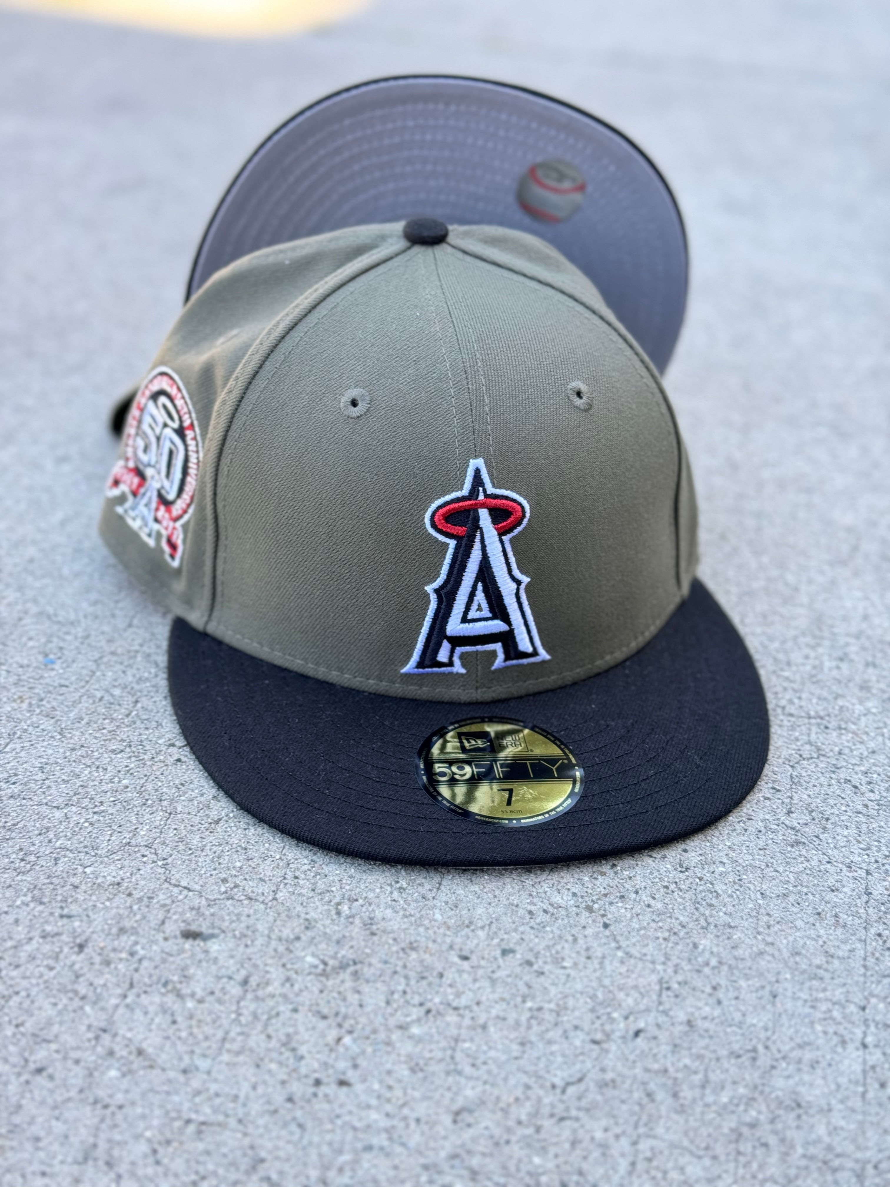 Anaheim Angels 2Tone Olive Black Grey UV 50th Anniversary