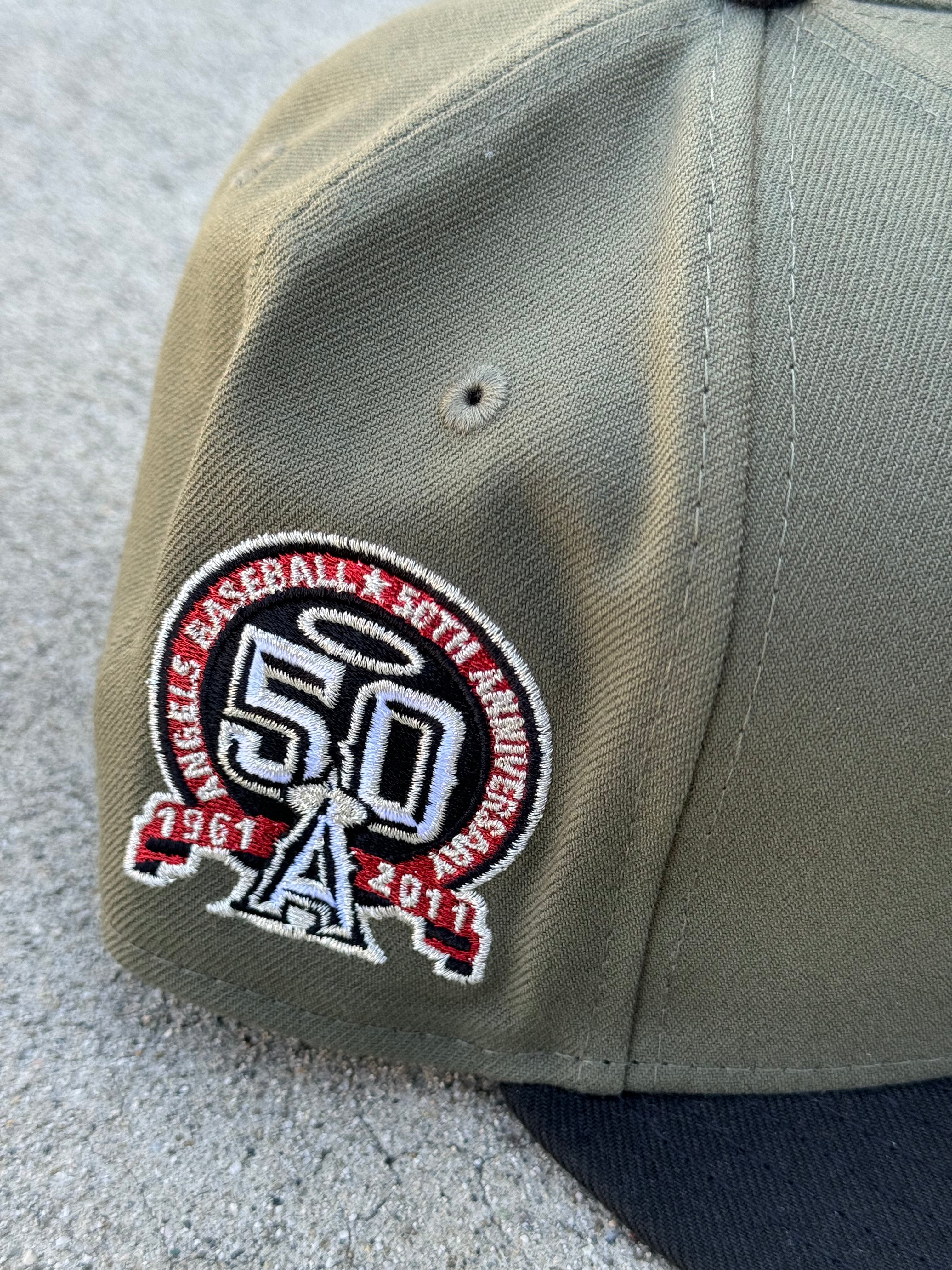 Anaheim Angels 2Tone Olive Black Grey UV 50th Anniversary