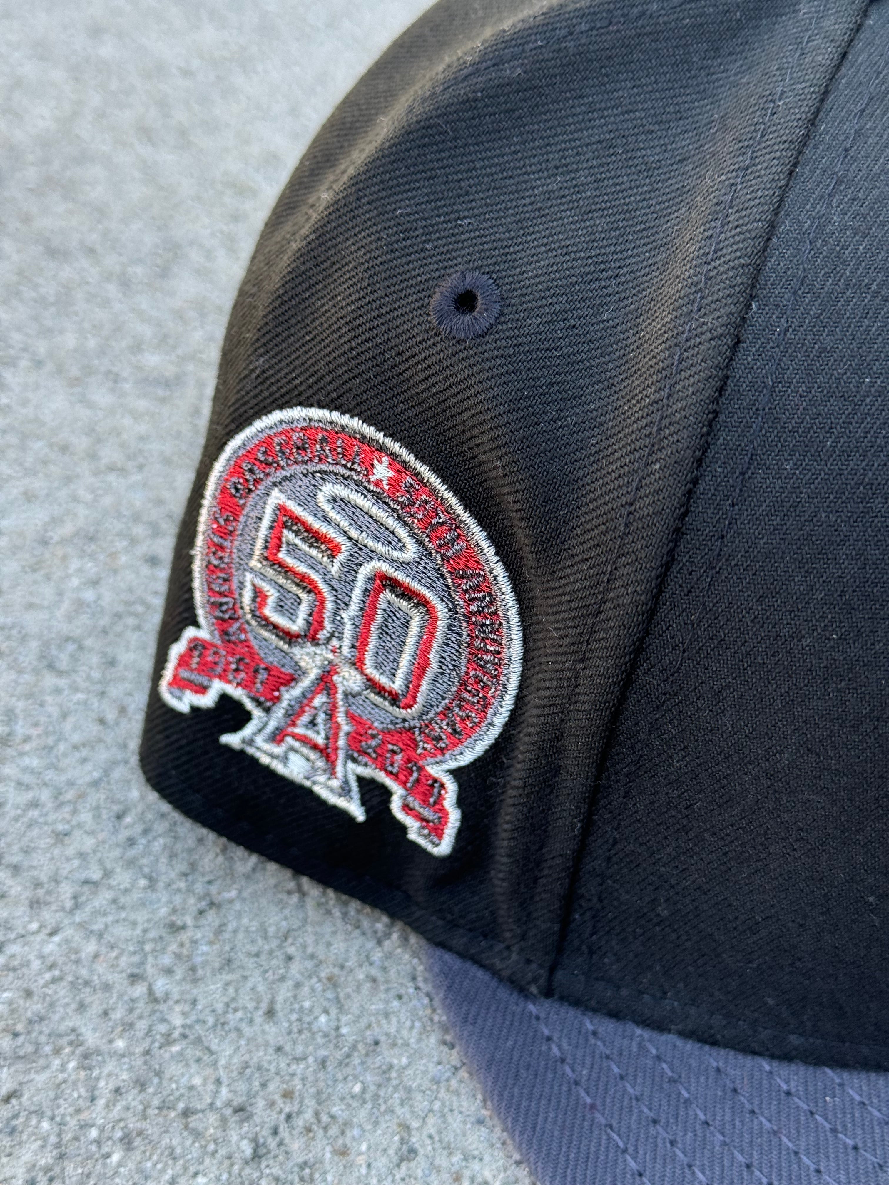 Anaheim Angels Upside Down 2Tone Black Graphite Red UV 50th Patch