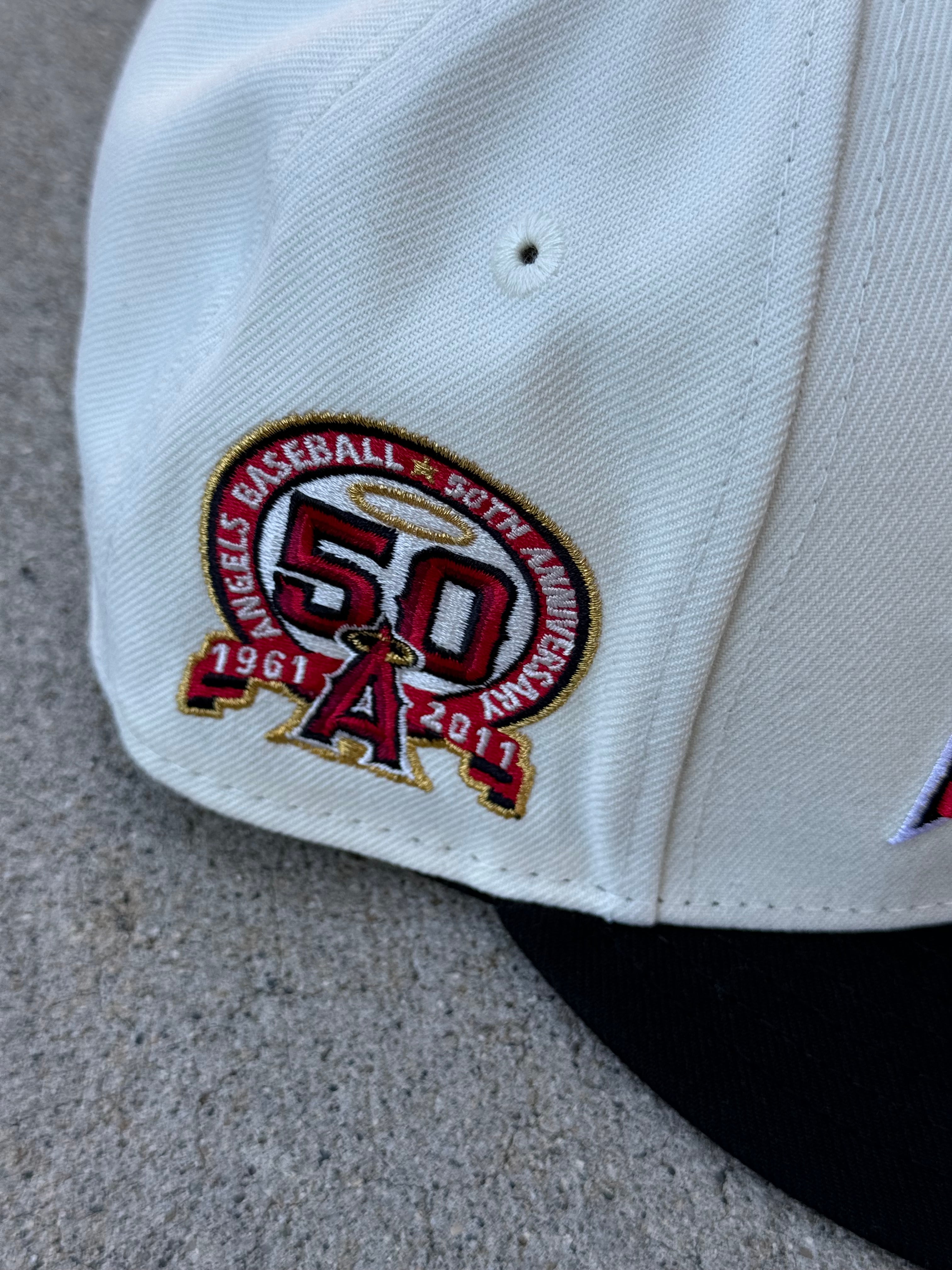 Anaheim Angels 2Tone Chrome Black Red UV 50th Patch