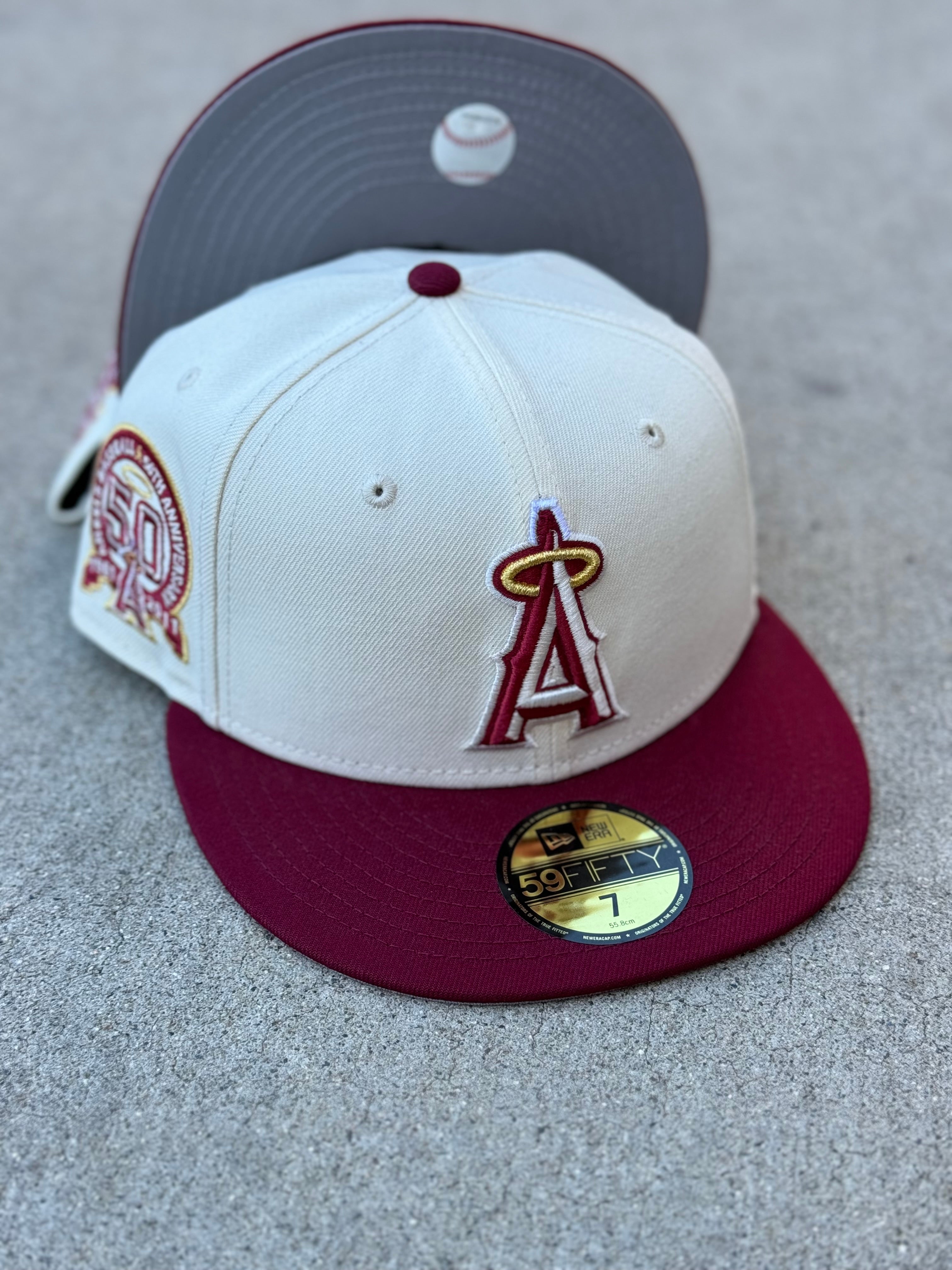 Anaheim Angels 2Tone Chrome Maroon Grey UV 50th Patch
