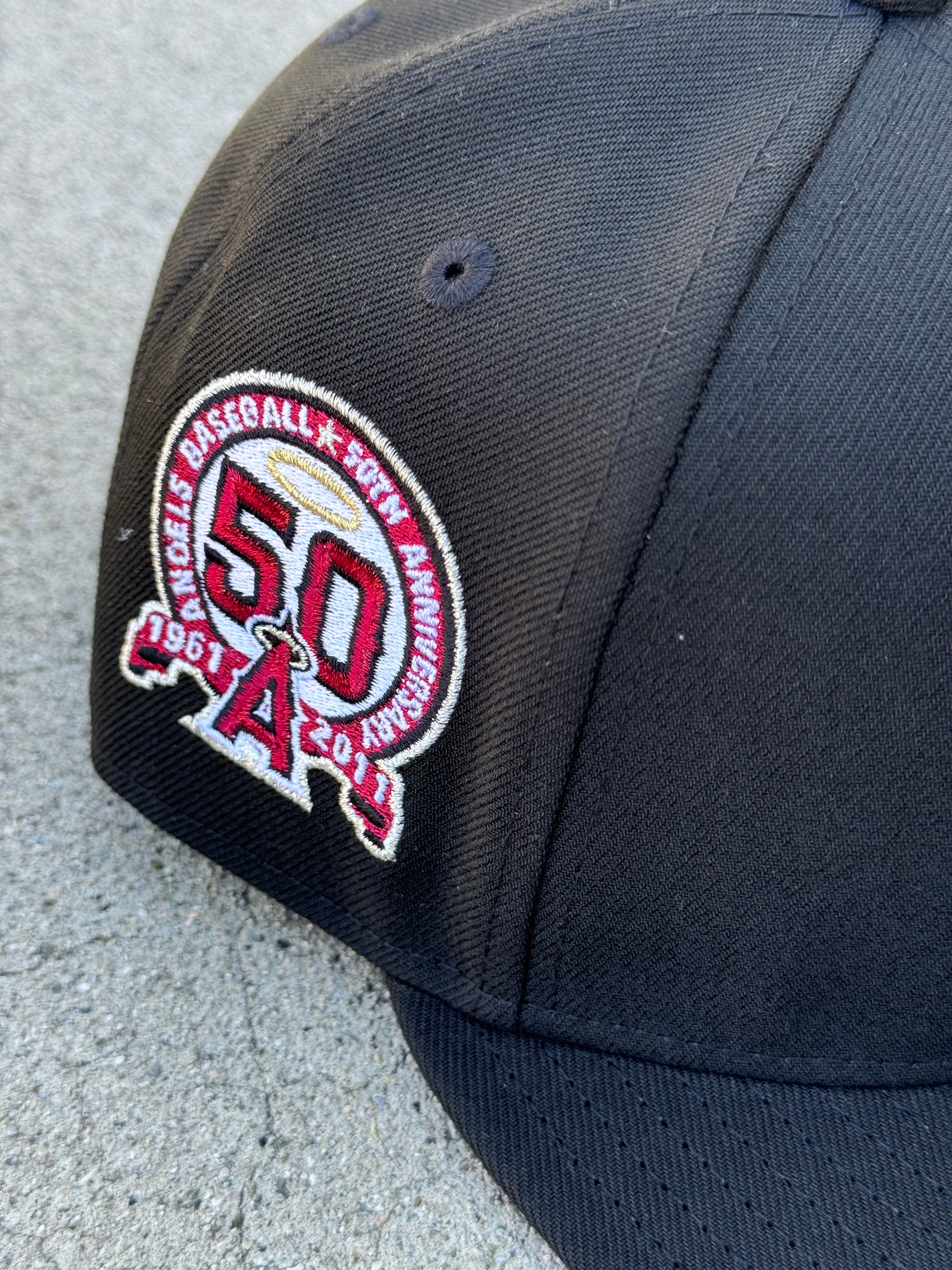 Anaheim Angels Lower Case a Black Red UV 50th Patch