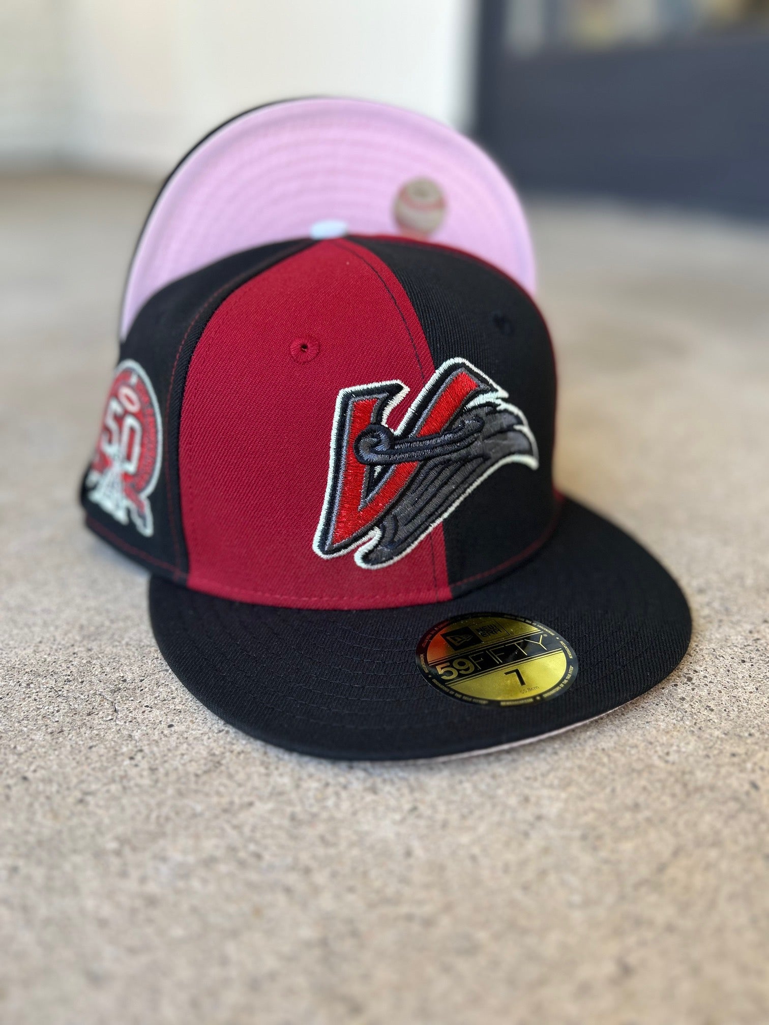Anaheim Angels 2 Tone Pinwheel Red/Black Pink UV