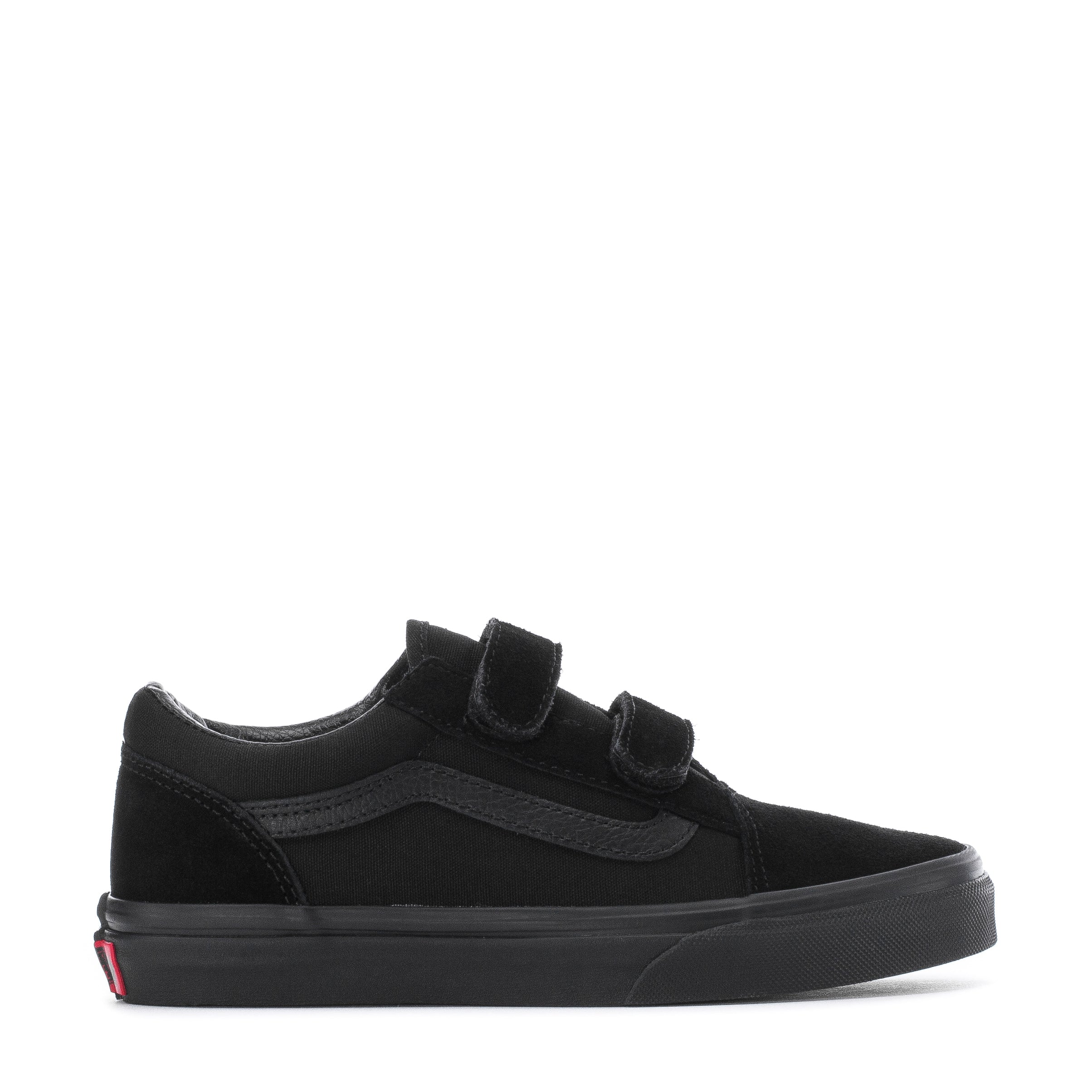 Old Skool All Black Velcro Kids
