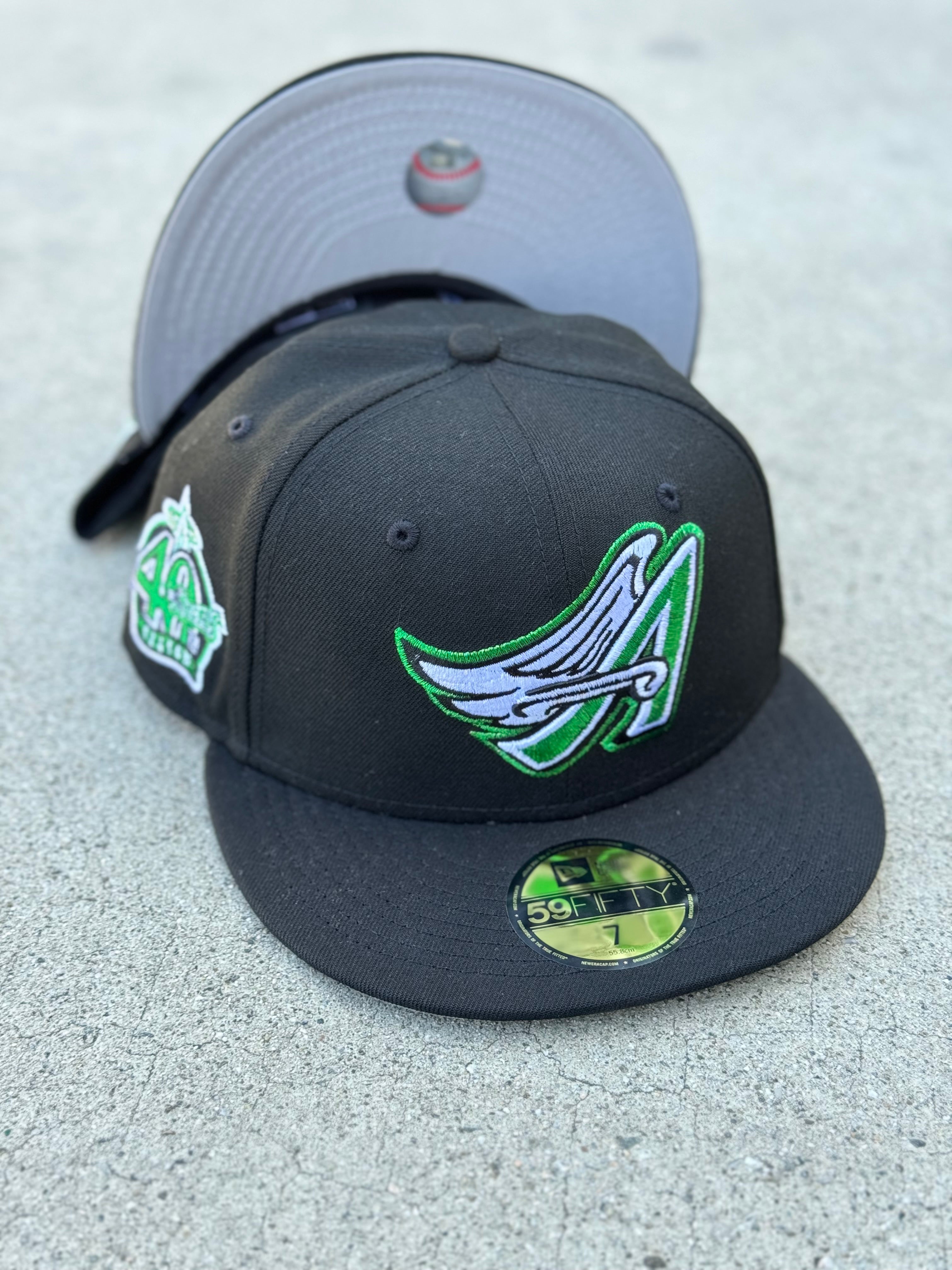 Anaheim Angels Wing Black Green Metallic Stitching Grey UV 40th Anniversary