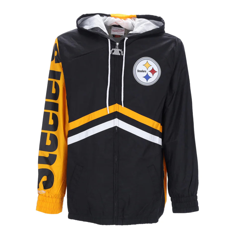 Mitchell & Ness Men's Steelers Undeniable Full Zip Nfl Windbreaker Hood