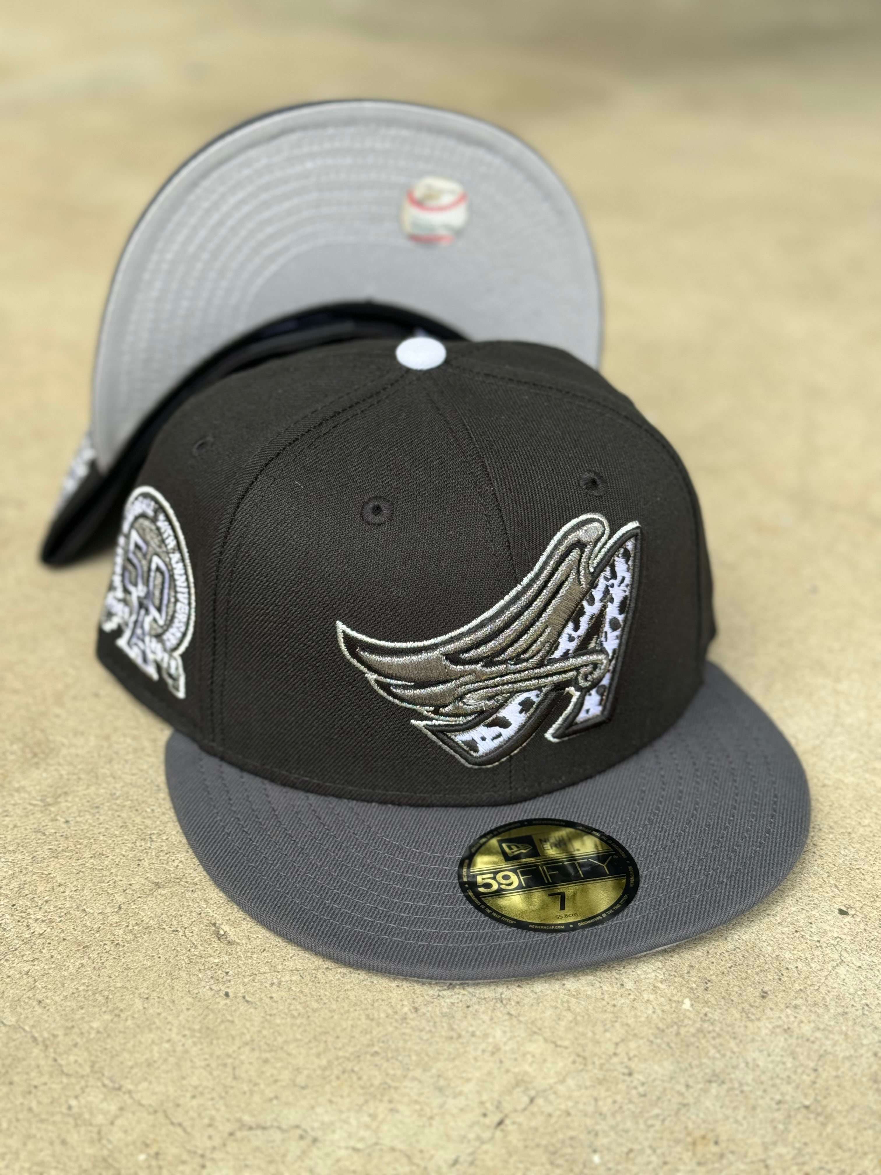 New Era Anaheim Angels Wing 2 Tone Black Grey Cow Print