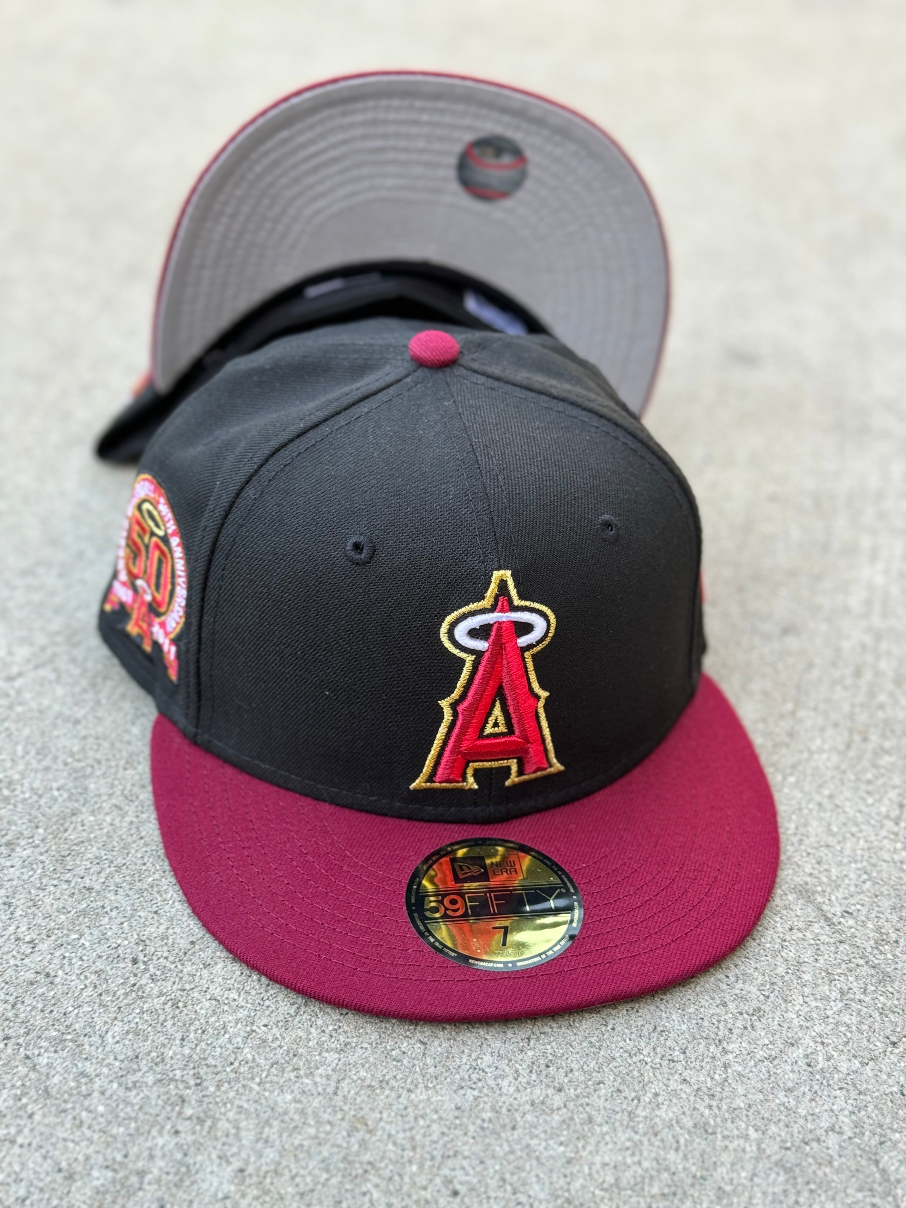 Anaheim Angels 2Tone Black Burgundy Grey UV 50th Patch
