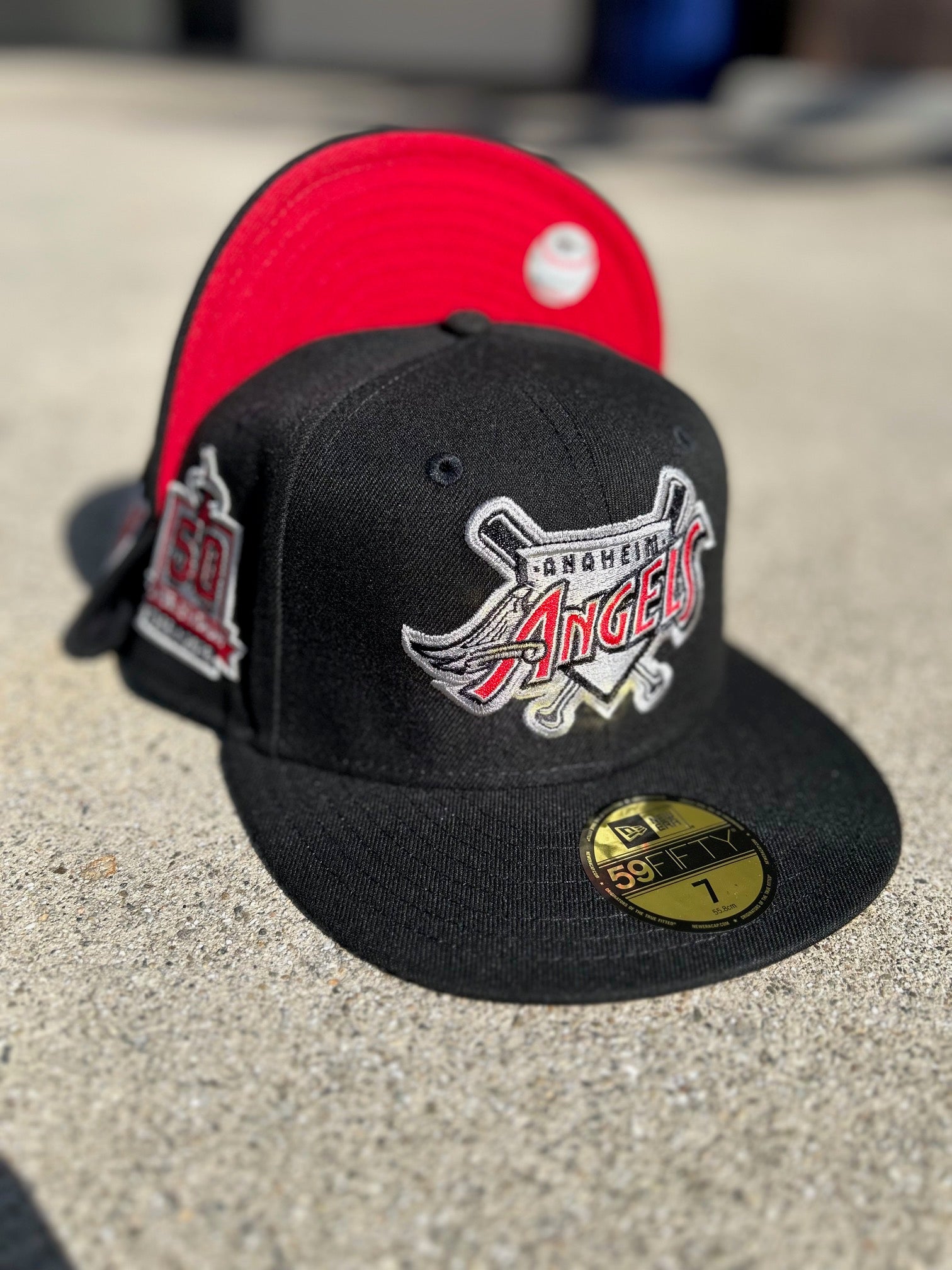 New Era Anaheim Angels Bat Logo Black Red UV
