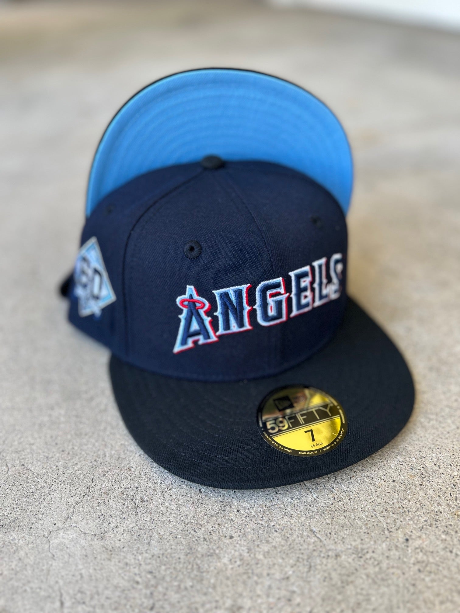 Anaheim Angels Script 2 Tone Navy Black 60TH Patch